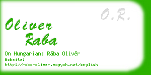 oliver raba business card
